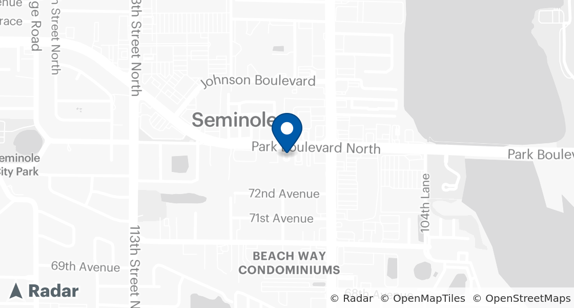 Map of Dairy Queen Location:: 10820 Park Blvd, Seminole, FL, 33772-5441